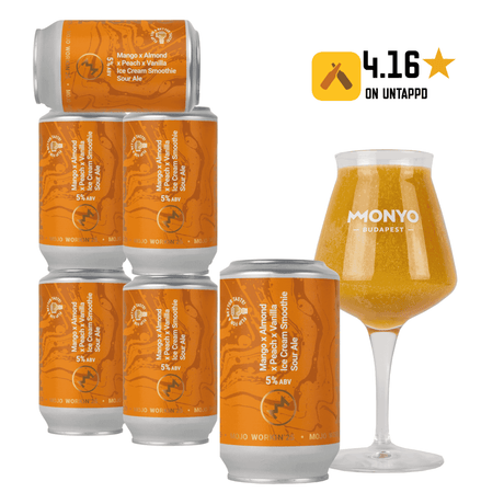 6-pack - MOJO WORKIN'25: Mango x Almond x Peach x Vanilla Ice Cream - bierpakket met speciaalbier van My Dear Beer