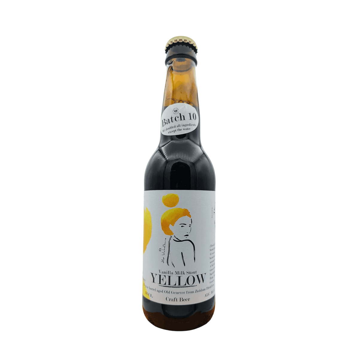 Batch 10 Yellow (Vanilla 15 jaar Oude Genever Milk Stout) van brouwerij The Sisters Brewery - Milk Stout van 10,5% in fles