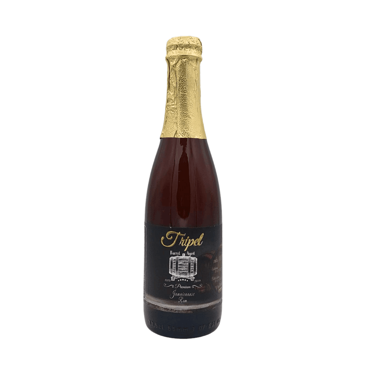 Tripel Barrel Aged Jamaicaans Rumvat (BA Tripel) van brouwerij 't Holleke - Tripel Barrel Aged van 8% in fles