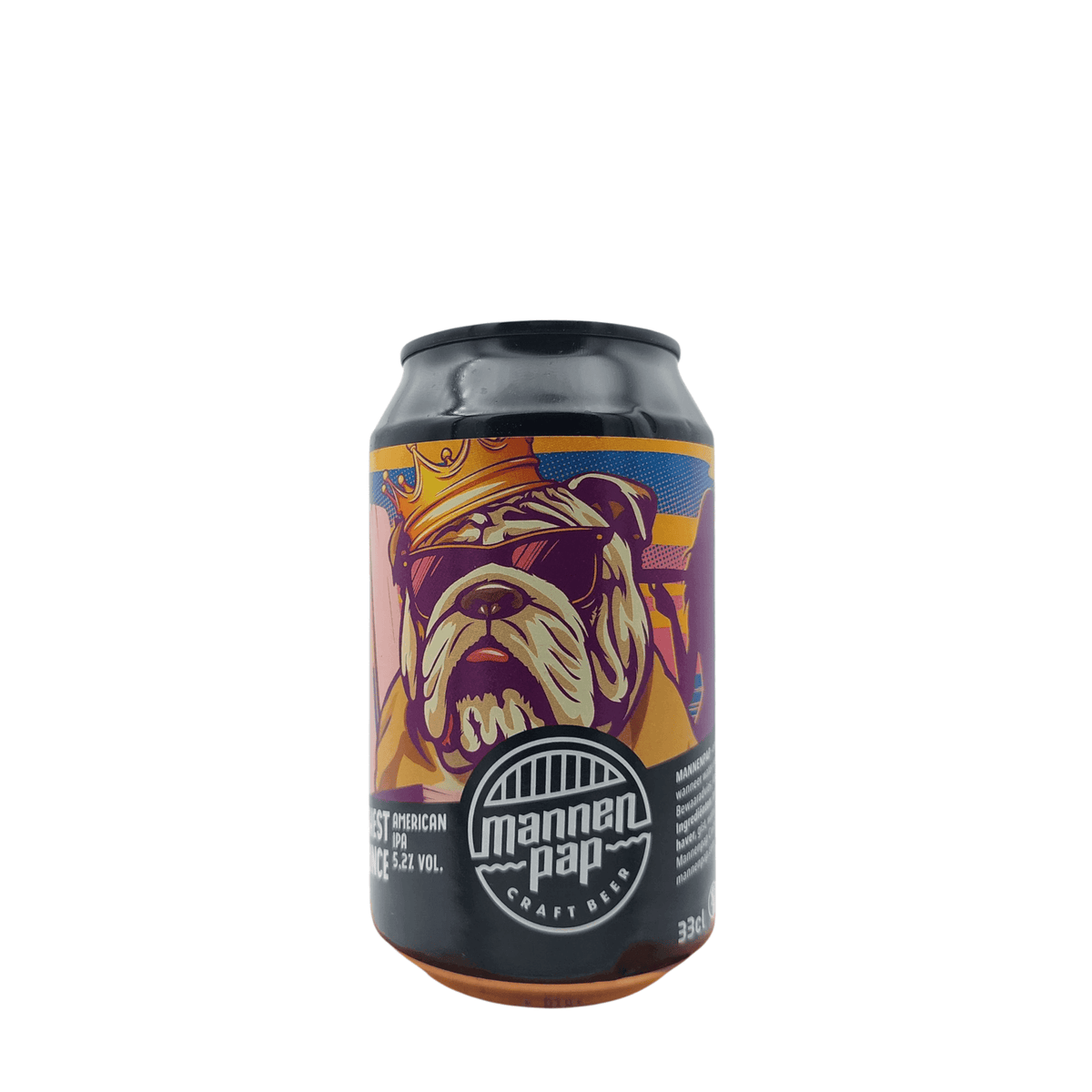 Freshest Prince van brouwerij Mannenpap - American IPA van 5,2% in blik van 330ml