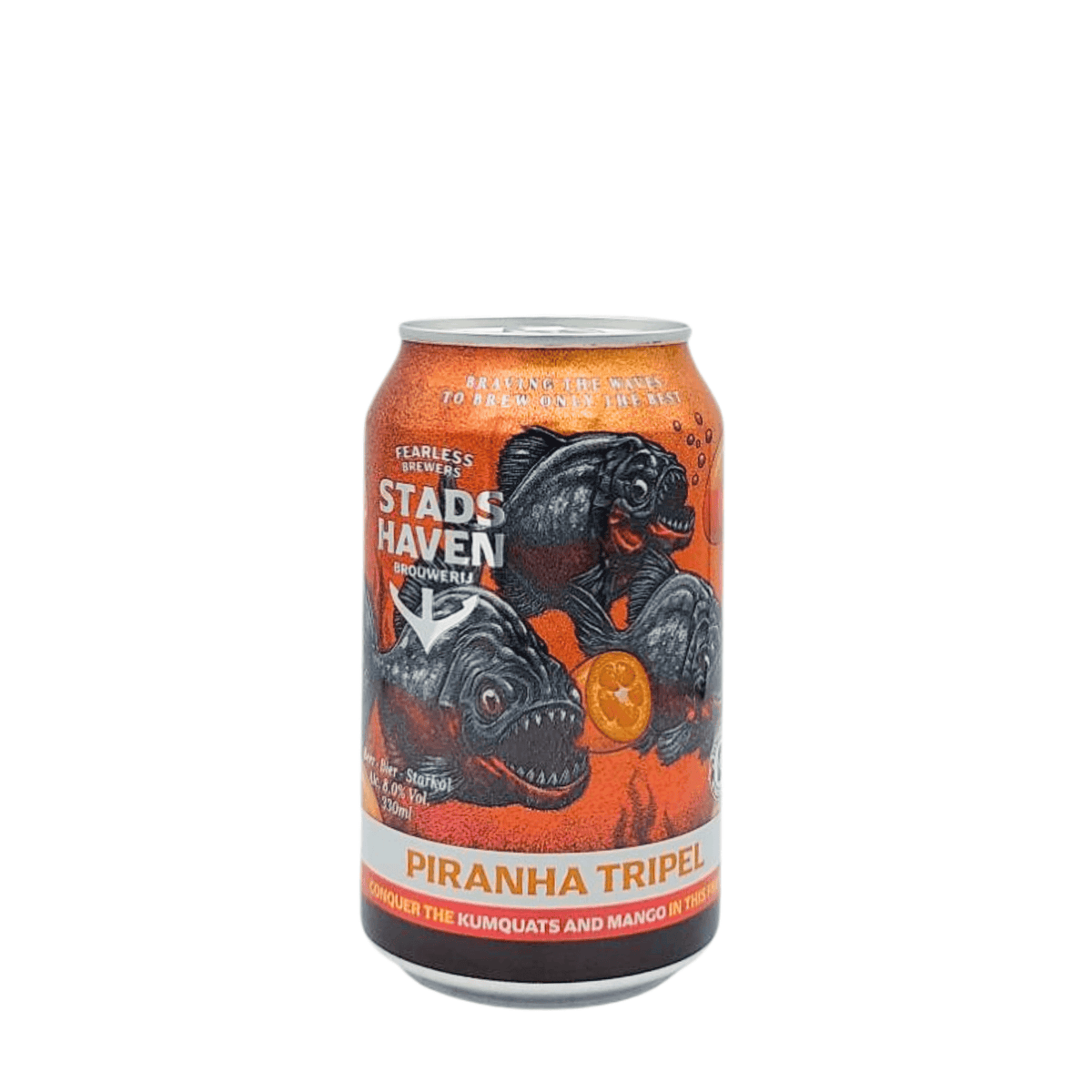 Piranha Tripel van brouwerij Stadshaven Brouwerij - Tripel van 8,5% in blik