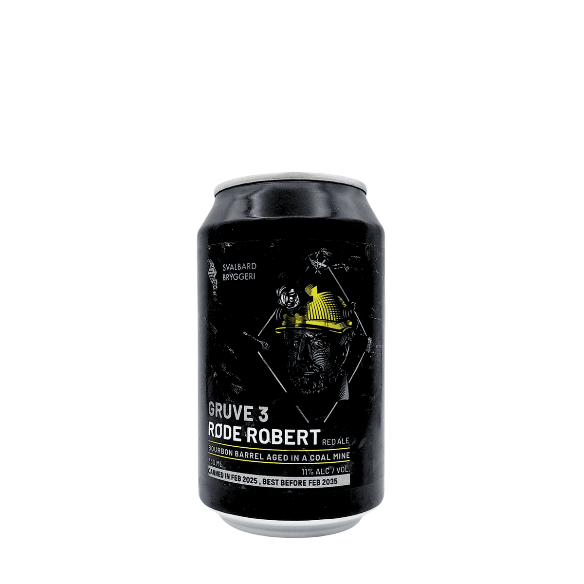 Gruve 3 Røde Robert (Bourbon Barrel Aged Red Ale) van brouwerij Svalbard Bryggeri - Red Ale van 11% in blik