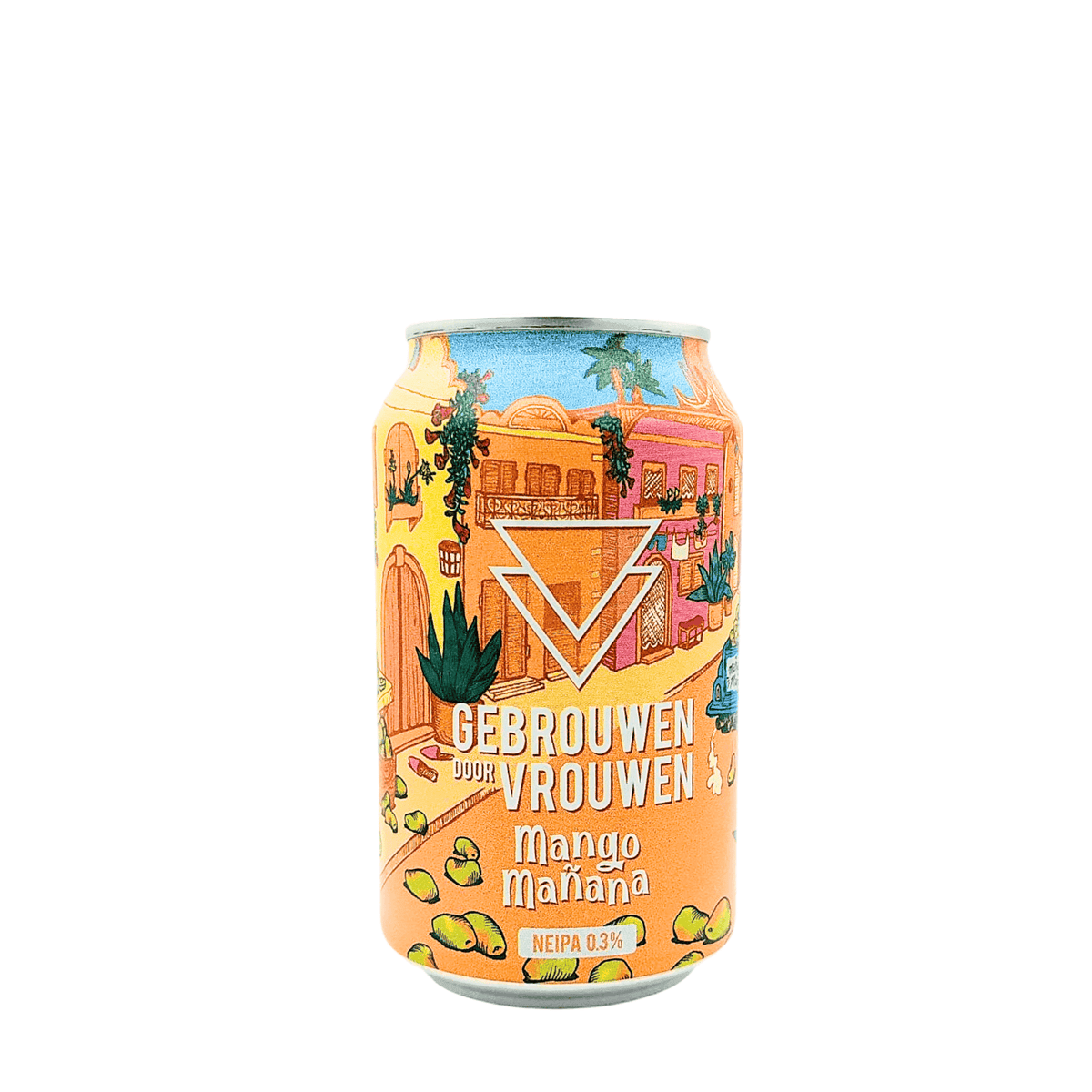 Mango Mañana (Non-Alcoholic NEIPA) van brouwerij Gebrouwen door Vrouwen - Alcoholvrij van 0,3% in blik