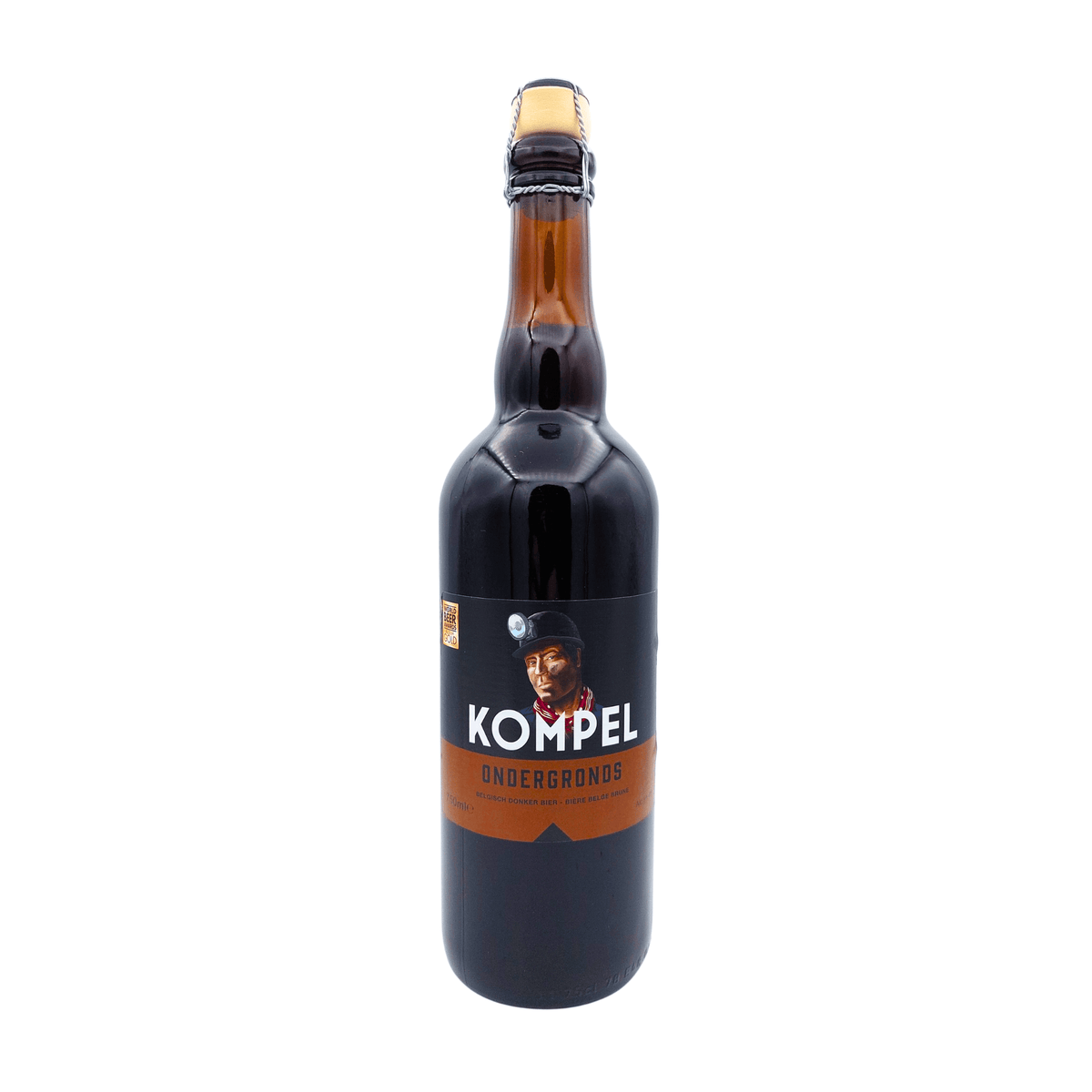 Ondergronds 75cl (Belgisch Donker) van brouwerij Kompel - Amber, donker & rijk van 6% in fles