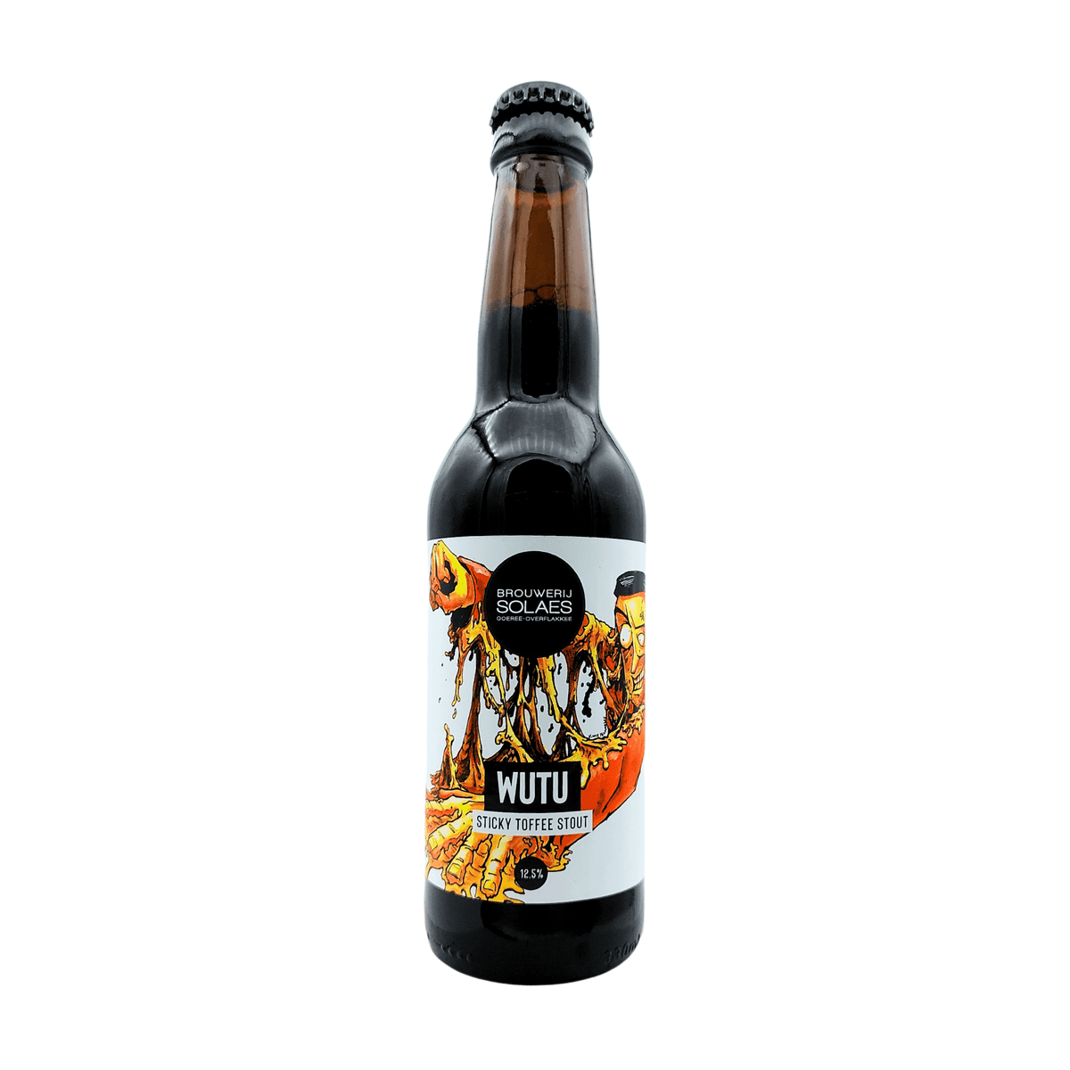 Wutu (Sticky Toffee Stout) van brouwerij Solaes - Stout van 12,5% in fles