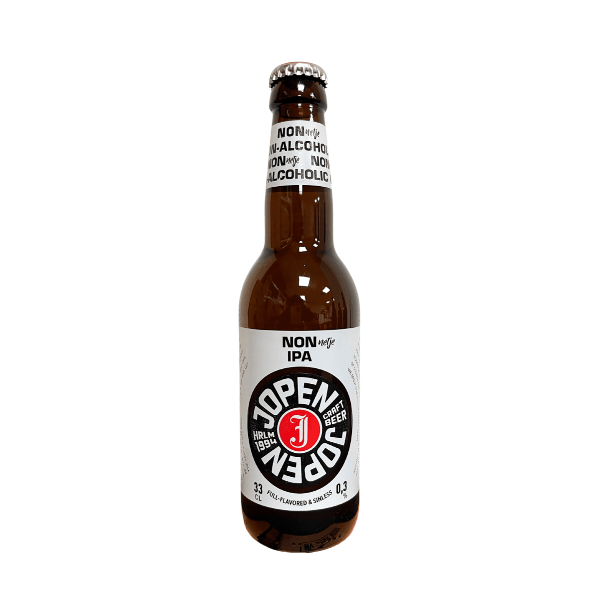 Non-IPA (Alcoholarme IPA) van brouwerij Jopen - Alcoholvrij van 0,3% in fles, blik