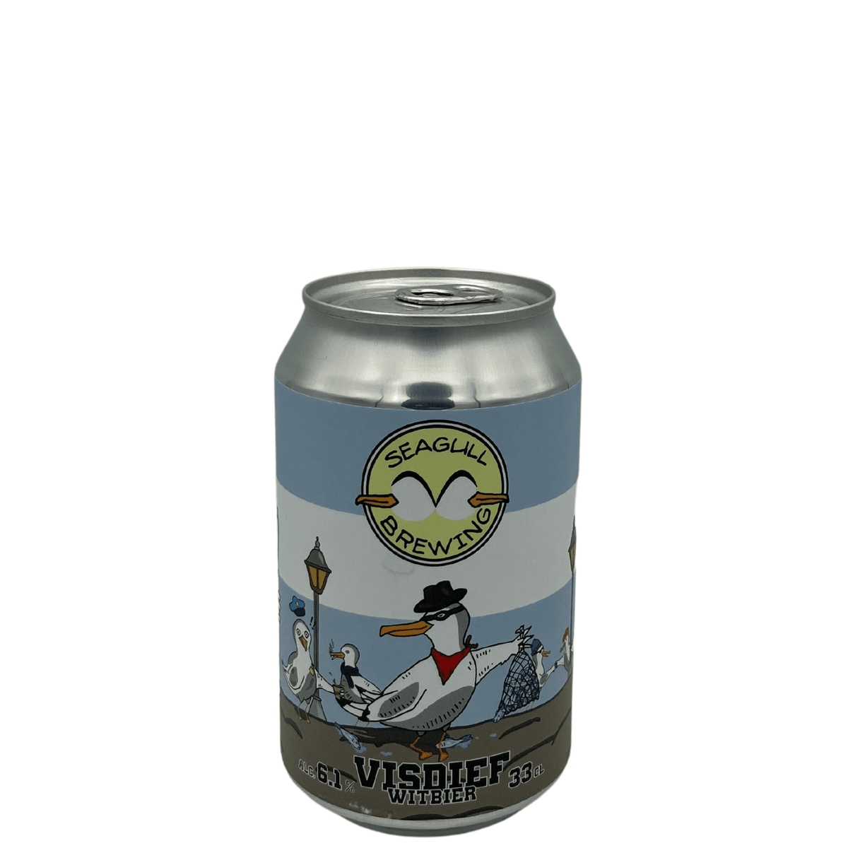 Visdief van brouwerij Seagull Brewery - Witbier van 6,1% in blik