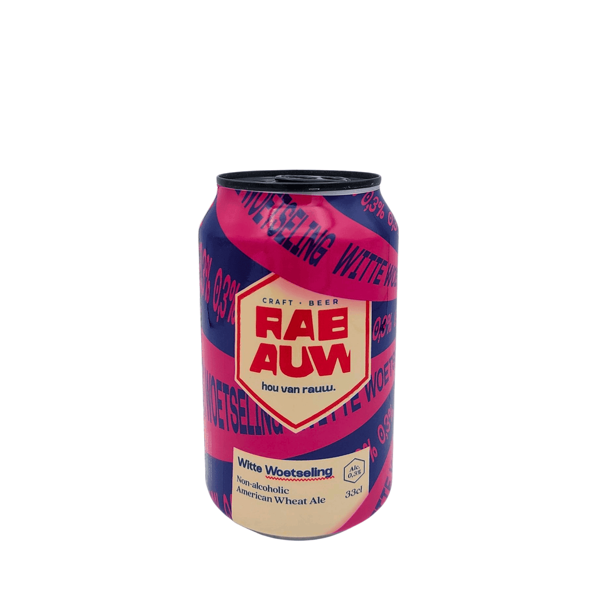 Witte Woetseling (Non-alcoholic Wheat) - Rabauw Craft Beer van brouwerij Rabauw - Witbier van 0,3% in blik