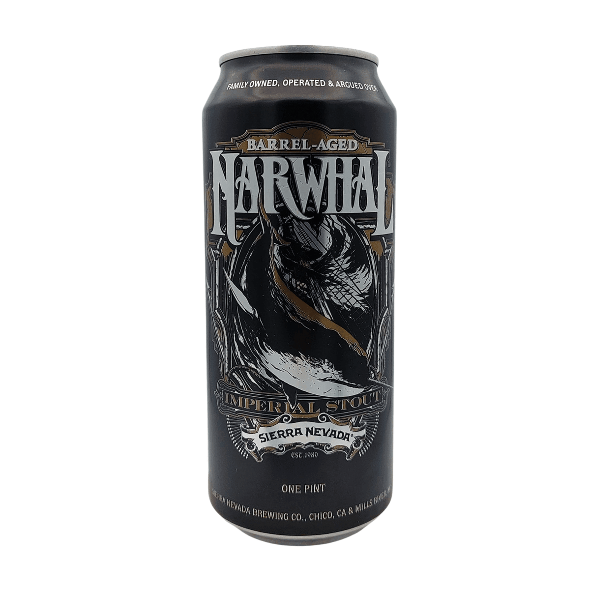 Barrel-Aged Narwhal (Barrel Aged Imperial Stout) van brouwerij Sierra Nevada - Imperial Stout van 11,9% in blik
