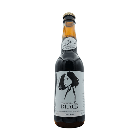 Batch 10 Black (Vanille 5 jaar oude Genever Milk Stout) van brouwerij The Sisters Brewery - Milk Stout van 10,5% in fles