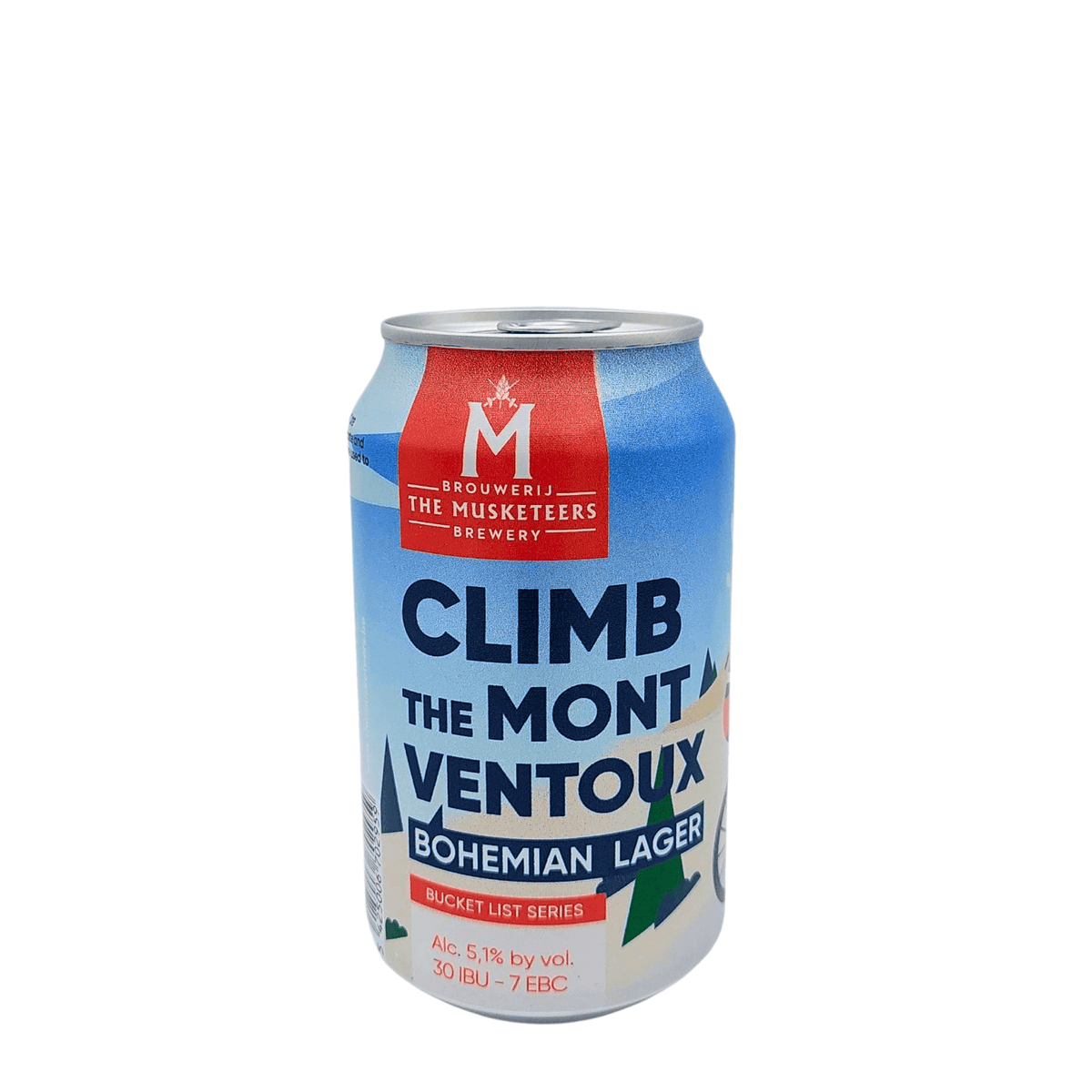 Climb The Mont Ventoux (Bohemian Lager) van brouwerij The Musketeers - Lager van 5,1% in blik