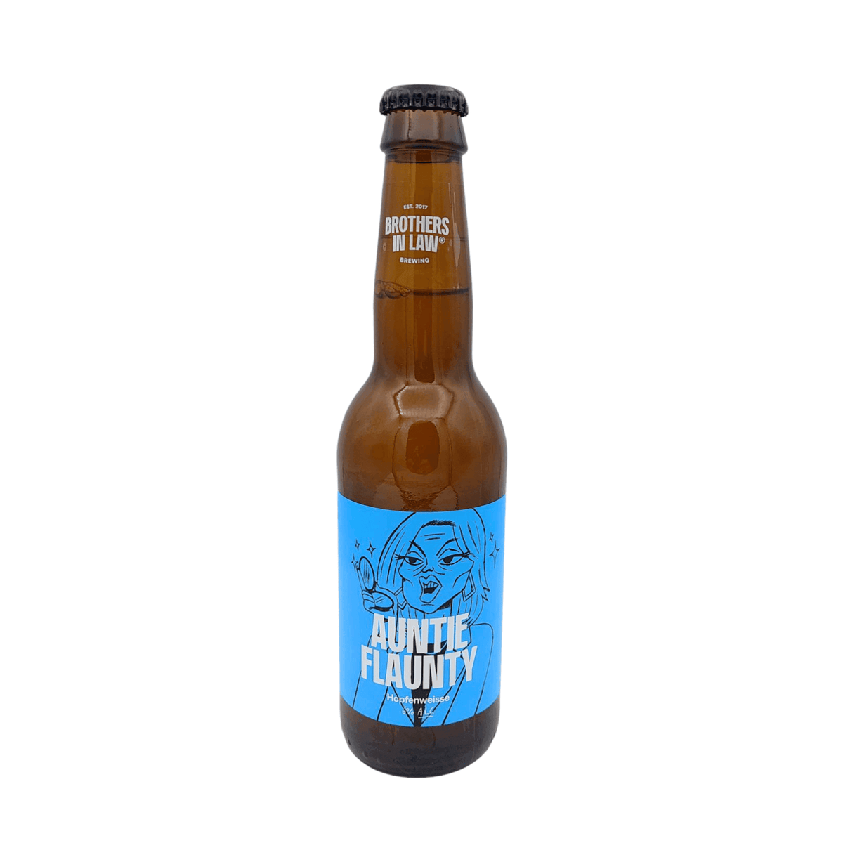 Auntie Flaunty van brouwerij Brothers in Law - Hopfenweisse van 6% in fles