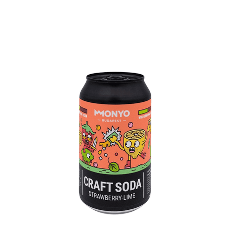 Strawberry Lime (Craft Soda) van brouwerij MONYO - Alcoholvrij van 0% in blik
