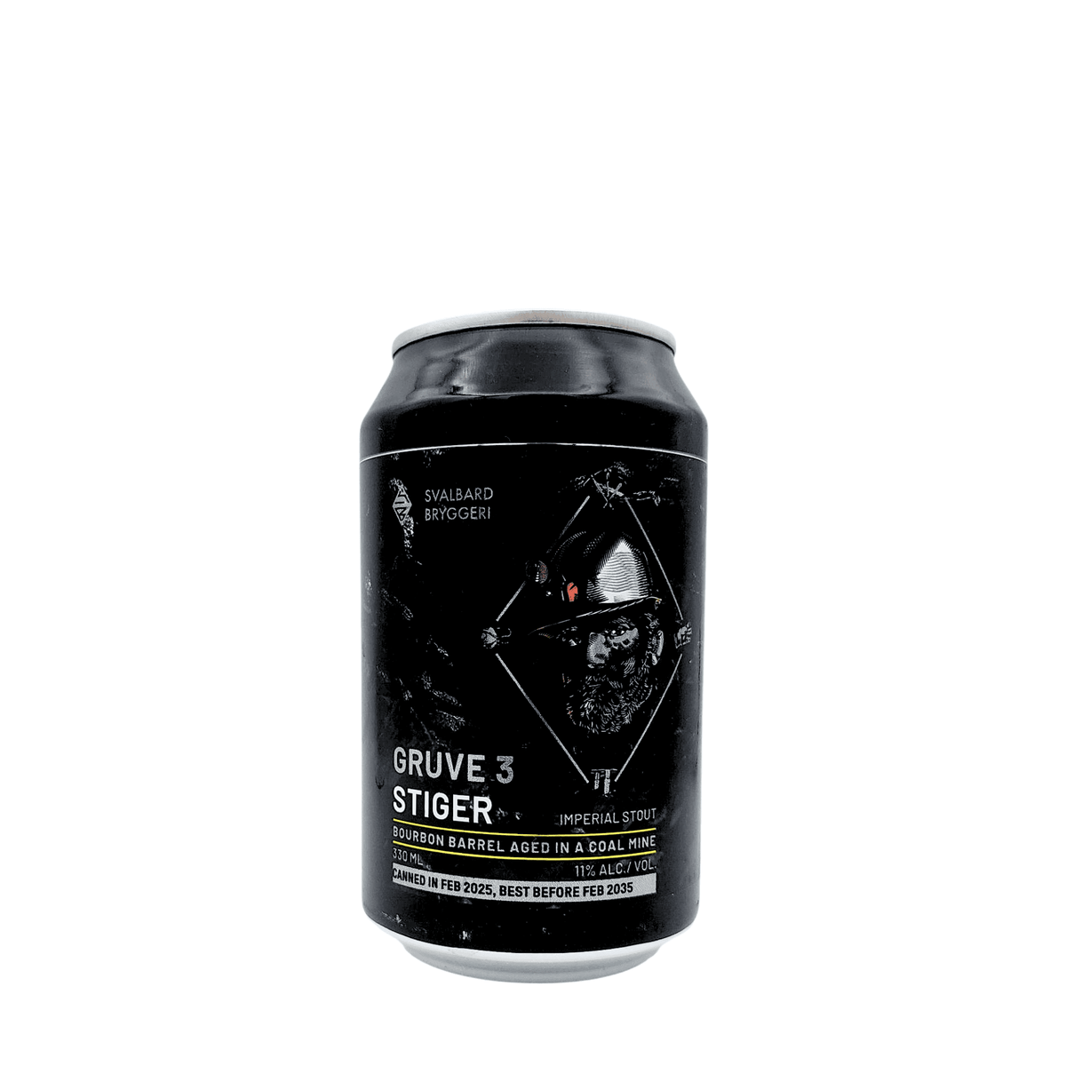 Gruve 3 Stiger (Bourbon Barrel Aged Imperial Stout) van brouwerij Svalbard Bryggeri - Imperial Stout van 11% in blik