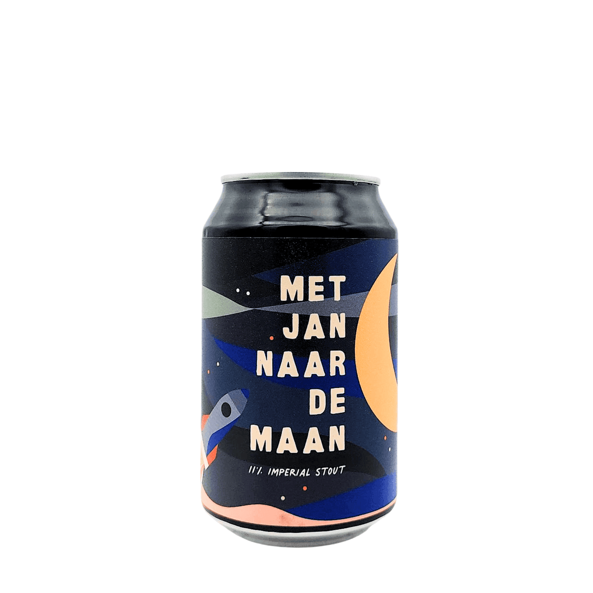 Met Jan naar de Maan van brouwerij Eleven Brewery - Imperial Stout van 11% in blik