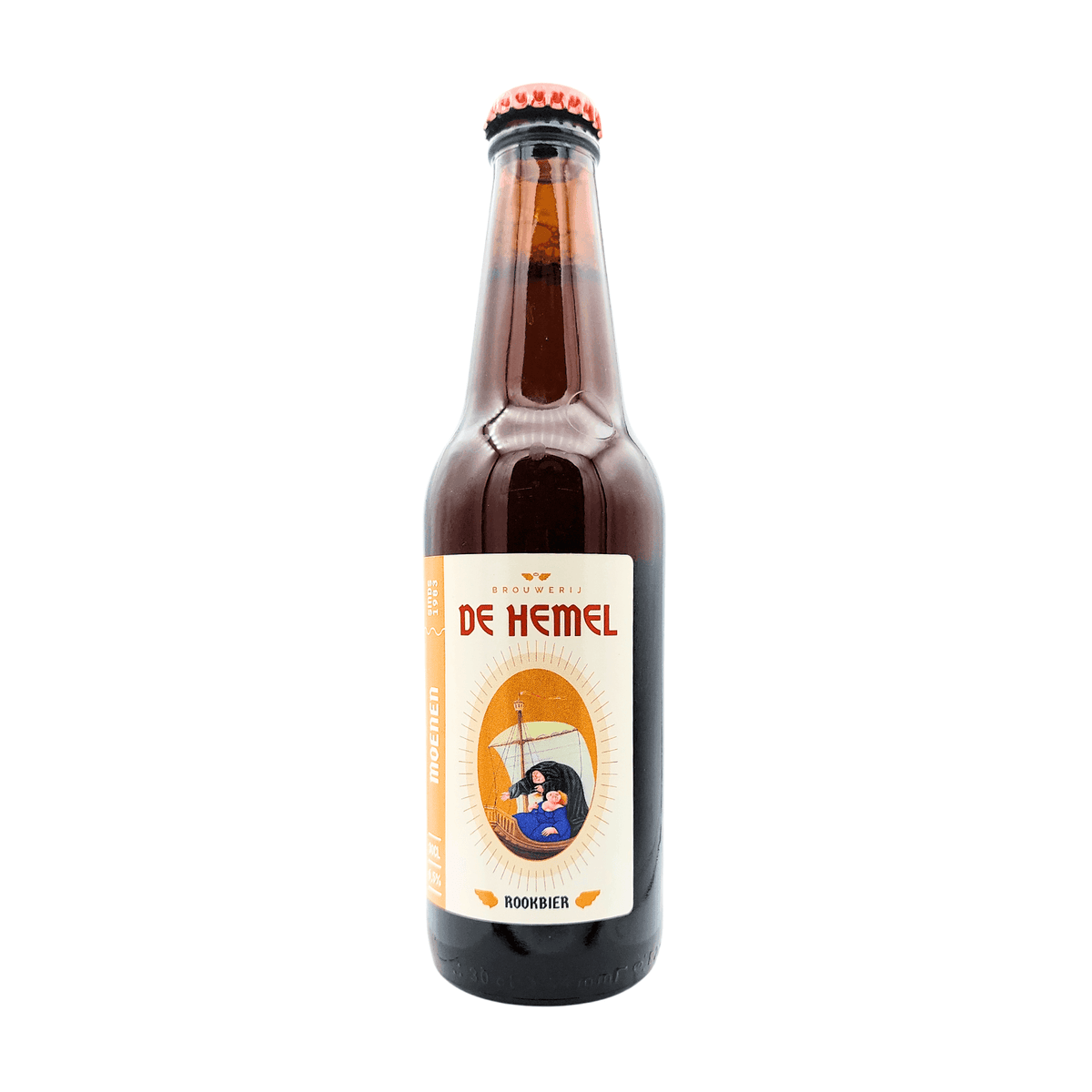 Moenen (Rauchbier) van brouwerij Brouwerij De Hemel - Rookbier van 6,5% in fles