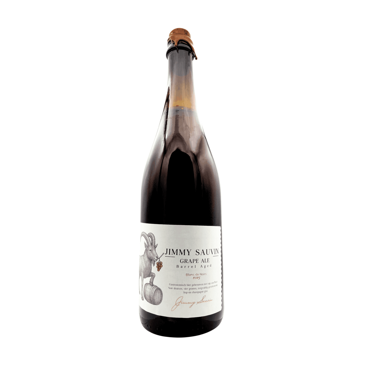 Jimmy Sauvin Grape Ale Barrel Aged Blanc de Noirs 2025 (75cl) van brouwerij Jimmy Sauvin - Grape Ale van 9% in fles