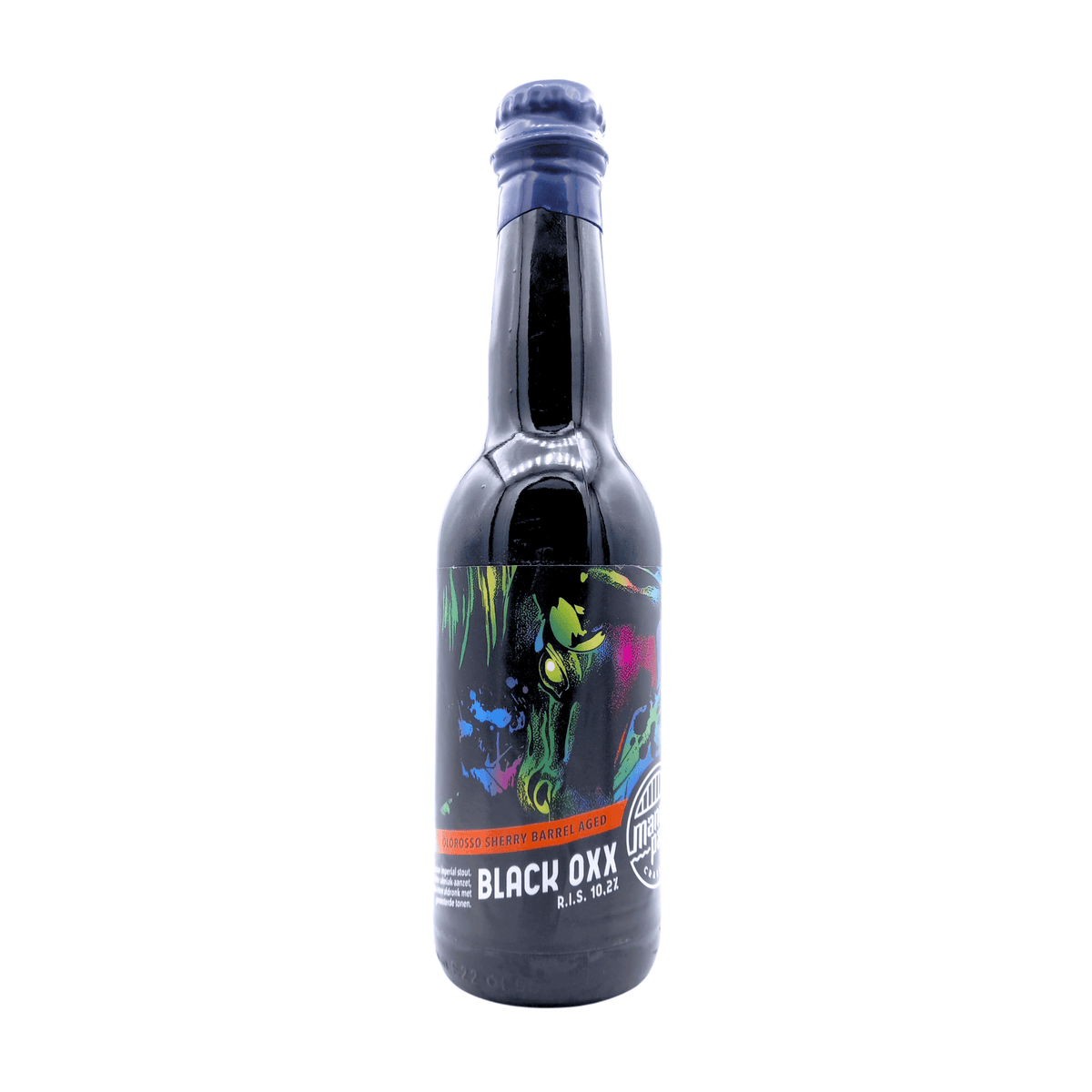 Black Okx: Olorosso Sherry Barrel Aged (Stout BA) van brouwerij Mannenpap - Barrel Aged van 10,2% in fles van 330ml