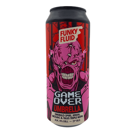 Game Over: Umbrella (Triple NEIPA) van brouwerij Funky Fluid - Triple IPA van 9% in blik