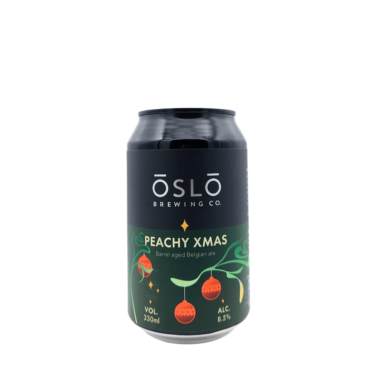 Peachy Christmas (Barrel Aged Golden Belgian Ale) van brouwerij Oslo Brewing Co. - Barrel Aged van 8,5% in blik