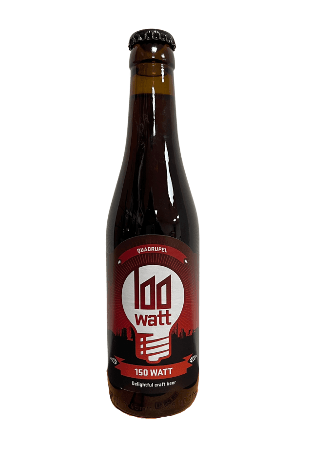 150 Watt van brouwerij 100 Watt - Quadrupel van 10% in fles