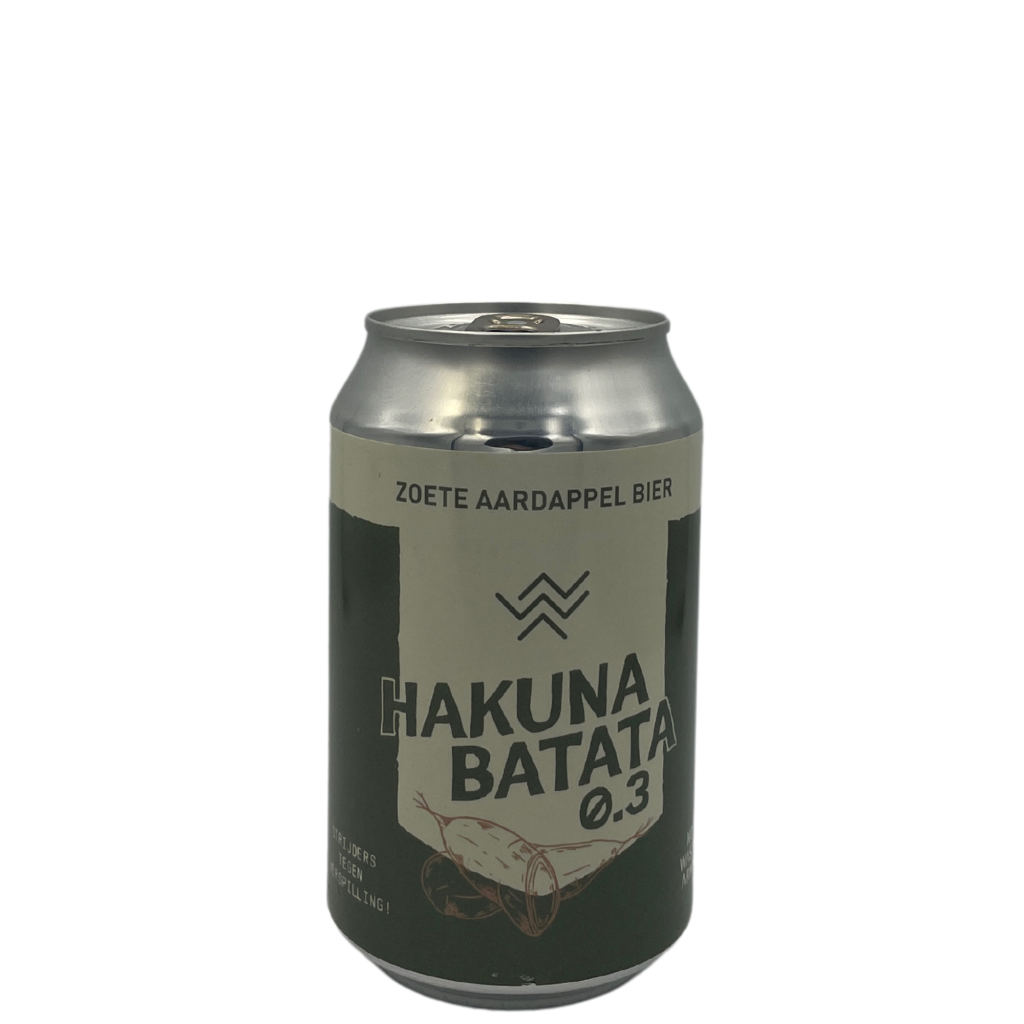 Hakuna Batata alcoholvrij blik bier van Dutch Bargain met zoete aardappel,