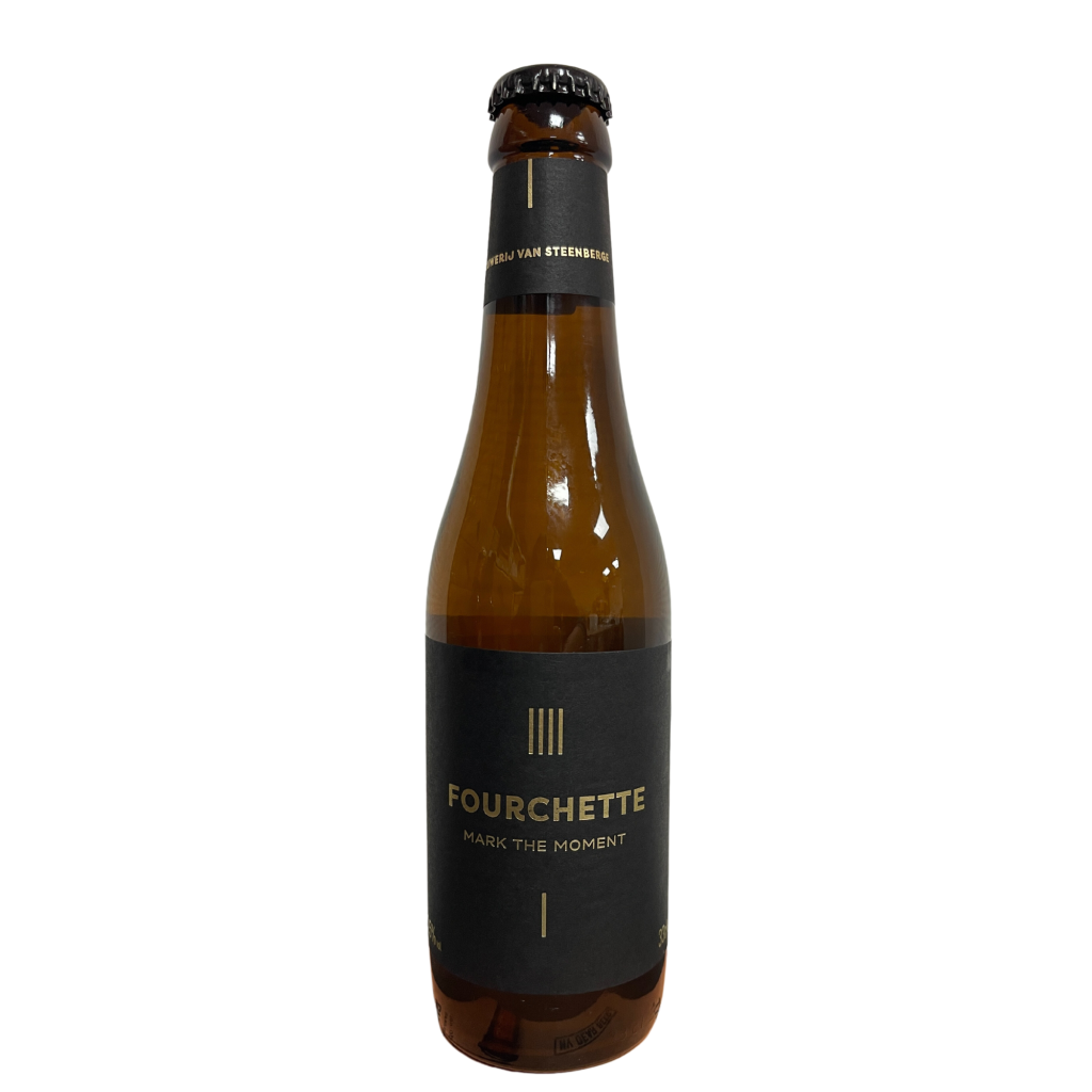 Afbeelding van Van Steenberge Fourchette Tripel 7,5% – Een goudblonde tripel met fruitige aroma’s en een lichte kruidigheid, met een verfrissende bittere afdronk.