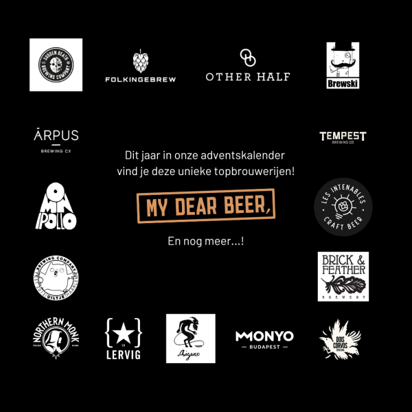 Dit jaar vind je onder andere deze unieke topbrouwerijen van over de hele wereld in jouw My Dear Beer Adventskalender!