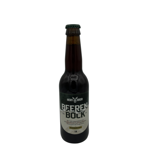 Beerenbock bockbier van Hert Bier met rijke karameltonen en gedroogd fruit