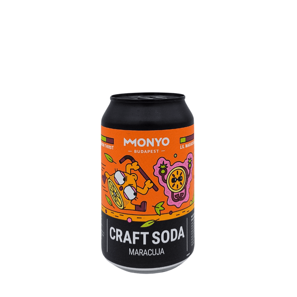 Monyo Craft Soda Maracuja – verfrissende passievrucht frisdrank uit Budapest