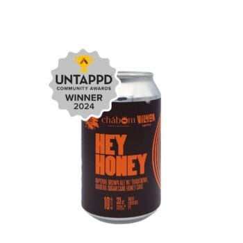 Hey Honey Imperial Brown Ale van Dois Corvos, een rijke bierervaring met geroosterde noten, karamel en honing.