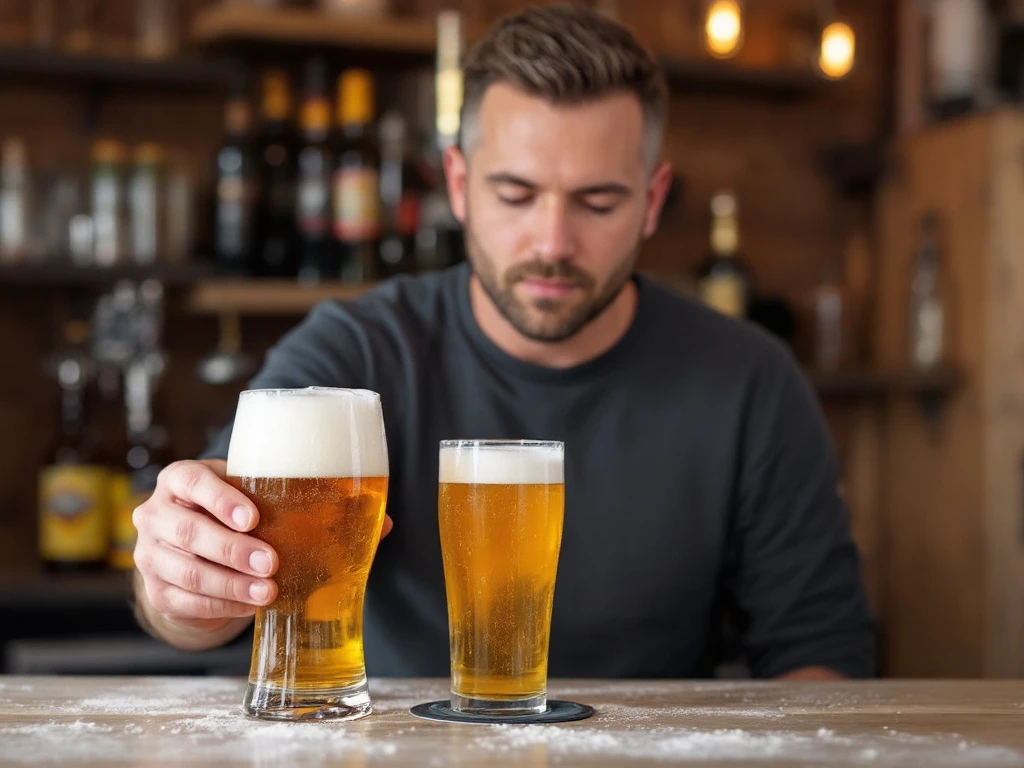 Twee verschillende bierglazen die het verschil tussen ambachtelijk craft beer en regulier bier illustreren