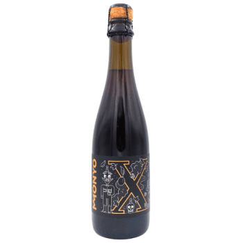 Tropical Tenacity X – MONYO, een jubileumbier in een mini champagne-fles, een British Strong Ale met passievrucht.