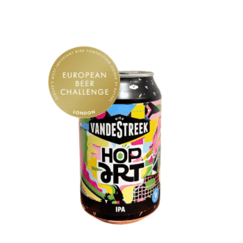 Vandestreek Hop Art IPA blik met kleurrijk labeldesign.
