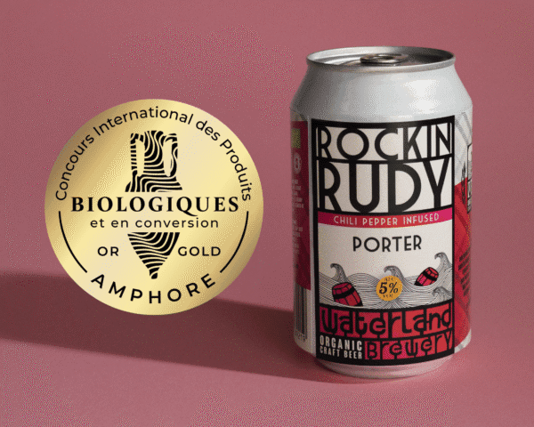 Rockin Rudy chili porter Waterland Brewery – goud bekroonde biologische porter, onderdeel prijswinnend bierpakket