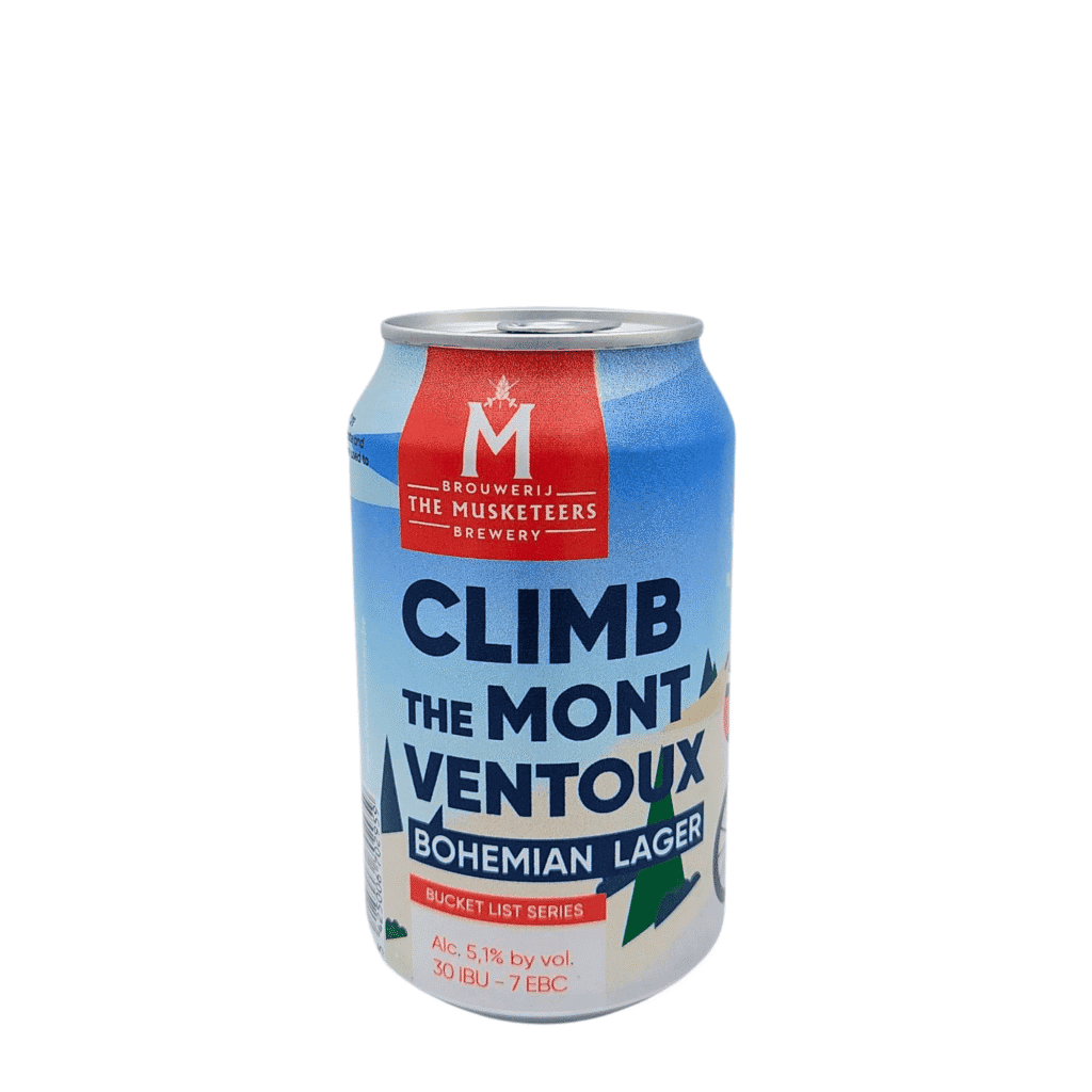 Climb the Mont Ventoux Bohemian lager met Mont Ventoux op de achtergrond – inspiratie voor bieravonturiers
