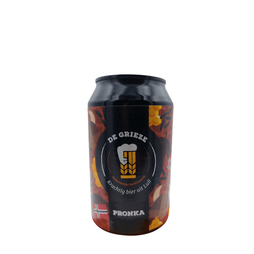 Pronka Barleywine blik De Grieze, exclusief bier met propolis