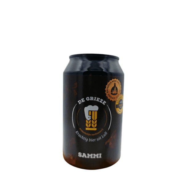 Sammi Barleywine blik van De Grieze, diep amber speciaalbier voor in jouw bierpakket