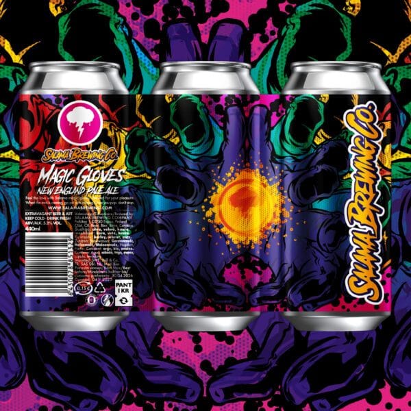 Magic Gloves NEIPA van Salama Brewing – hazy New England Pale Ale met magische, kleurrijke illustratie