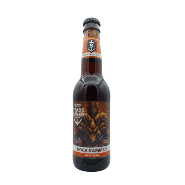 Bock Rammer Dubbelbock van Stadshaven Brouwerij – krachtig, moutig herfstbier met karamel, toffee en gebrande mout