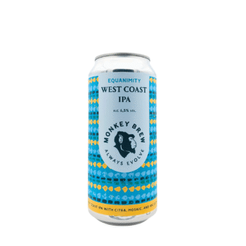 Equanimity West Coast IPA van Monkey Brew – frisse hoppige ipa uit Noorwegen in 44cl blik