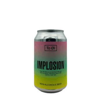 Implosion Non-Alcoholic IPA van To Øl – fruitige, hoppige alcoholarme IPA met citrus en perzik, 0,3% alc.