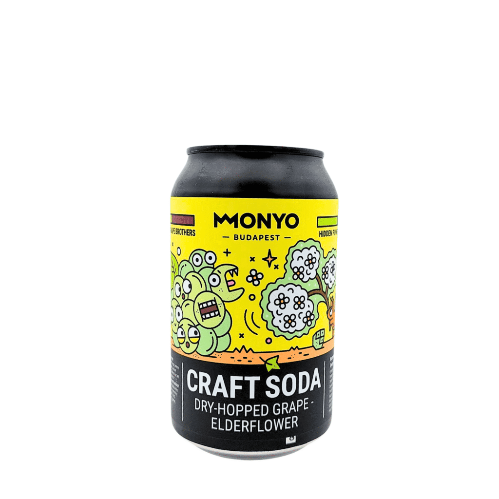 Alcoholvrije craft soda met druif en vlierbloesem van MONYO