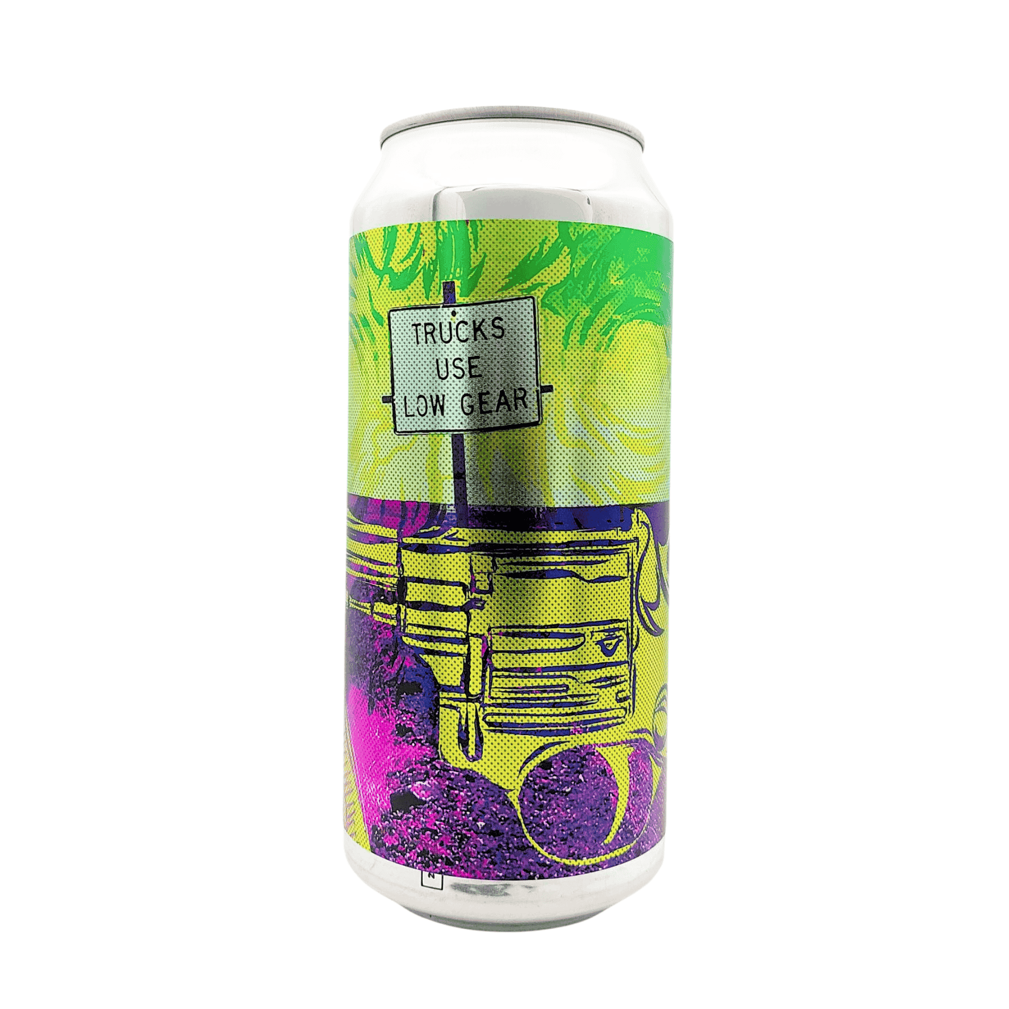 Trucks Use Low Gear New England IPA van Salama Brewing, Galaxy & Motueka, hazy en tropisch.