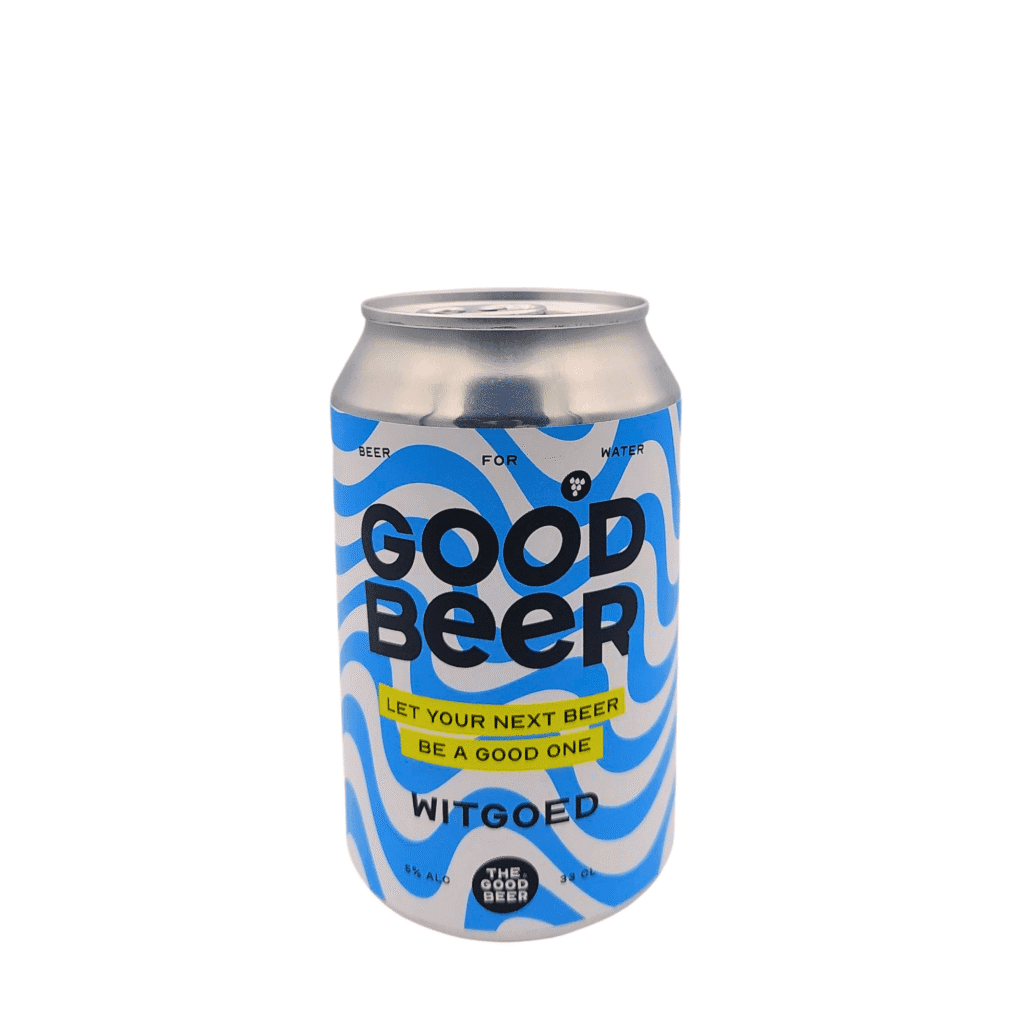 Witgoed Witbier blik van The Good Beer – fris witbier met citrus en kruiden, ideaal voor in een bierpakket of om zelf een bierpakket samen te stellen bij My Dear Beer