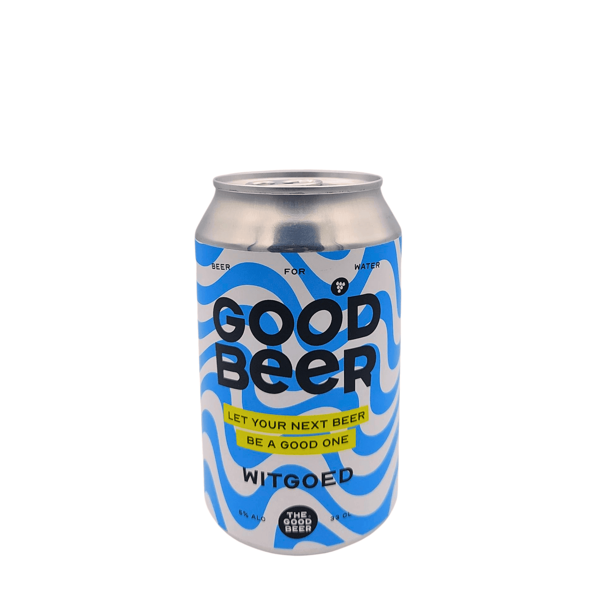 Witgoed Witbier blik van The Good Beer – fris witbier met citrus en kruiden, ideaal voor in een bierpakket of om zelf een bierpakket samen te stellen bij My Dear Beer