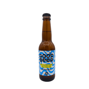 Witgoed Witbier fles van The Good Beer – fris witbier met citrus en koriander, ideaal voor in een bierpakket of om zelf een bierpakket samen te stellen bij My Dear Beer