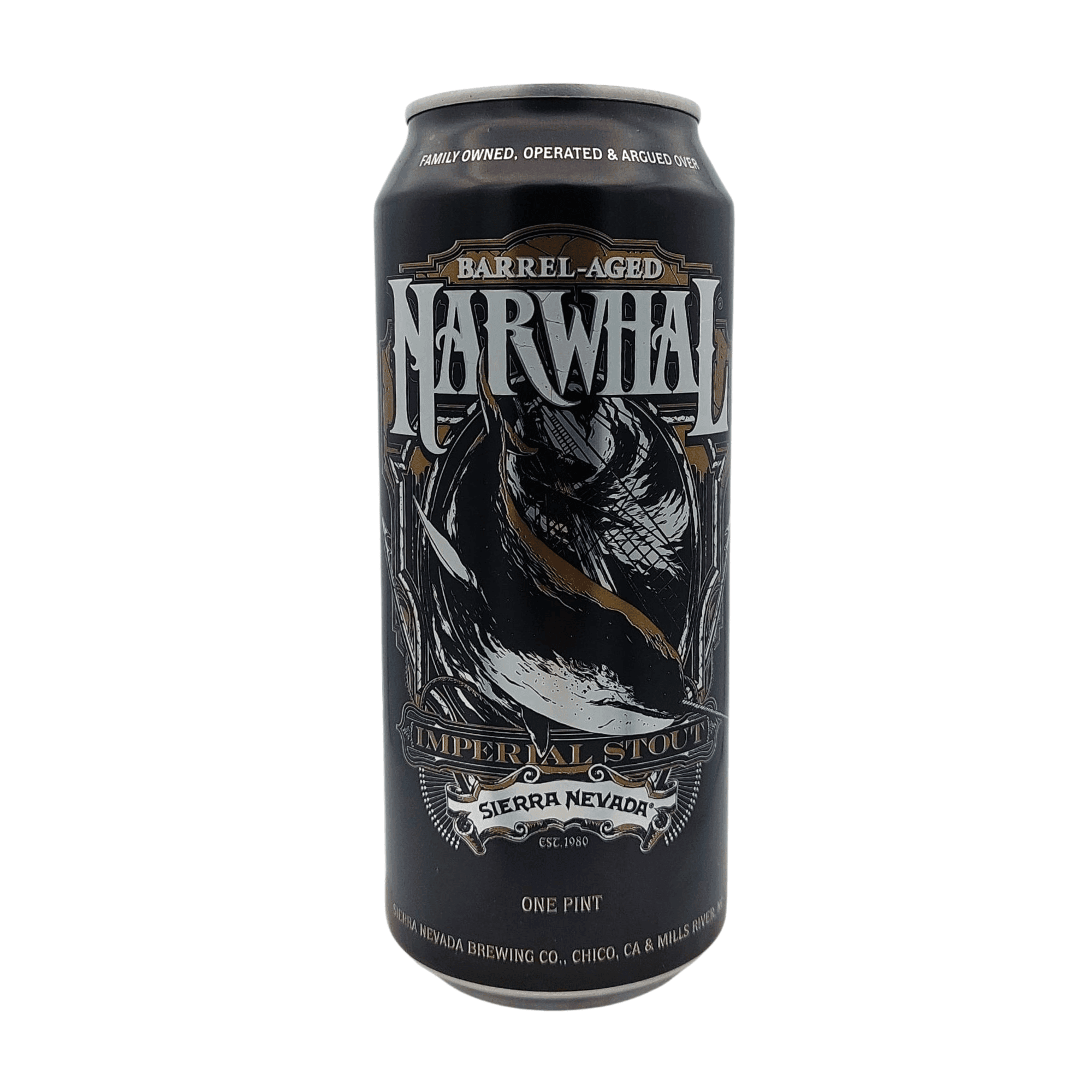 Sierra Nevada Barrel-Aged Narwhal Imperial Stout bourbonvat gerijpt 11,9% alcohol blik