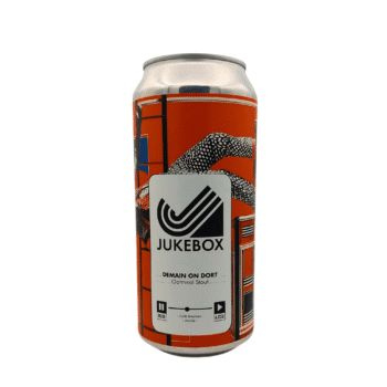 Blik Demain on Dort Oatmeal Stout van Brasserie Jukebox, 44cl, met Braziliaanse koffie en vanille, exclusief bij My Dear Beer.