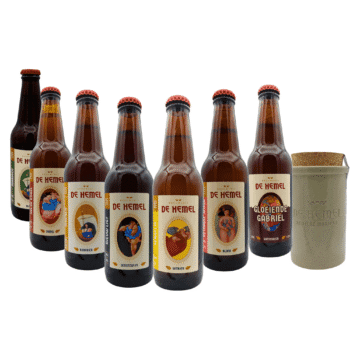 Hemels Borrelpakket – 7 speciaalbieren van Brouwerij de Hemel met grove biermosterd, ideaal voor bij de borrelplank, exclusief bij My Dear Beer.
